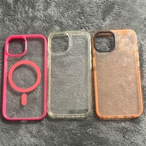 Transparent and Pink Phone Case Set